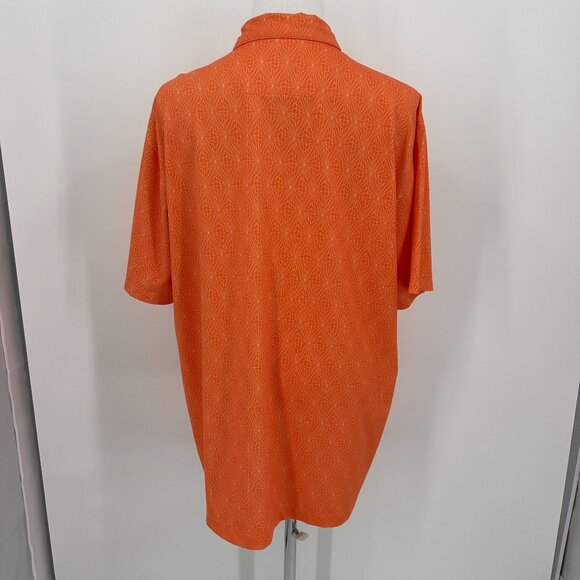 Nike Golf Mens Orange Polo Shirt 2XL Dri-FIT Polyester Spandex Geometric Pattern - Picture 3 of 9